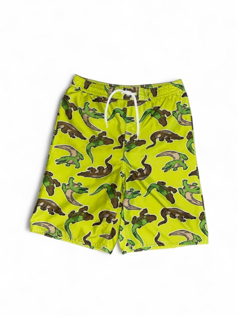 greendog Yellow-Green Alligator Print Swim Trunks